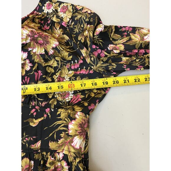 Romantic Victorian Cottage Parisian Floral Top M Fairy Grunge Whimsigoth Regency - Picture 14 of 15